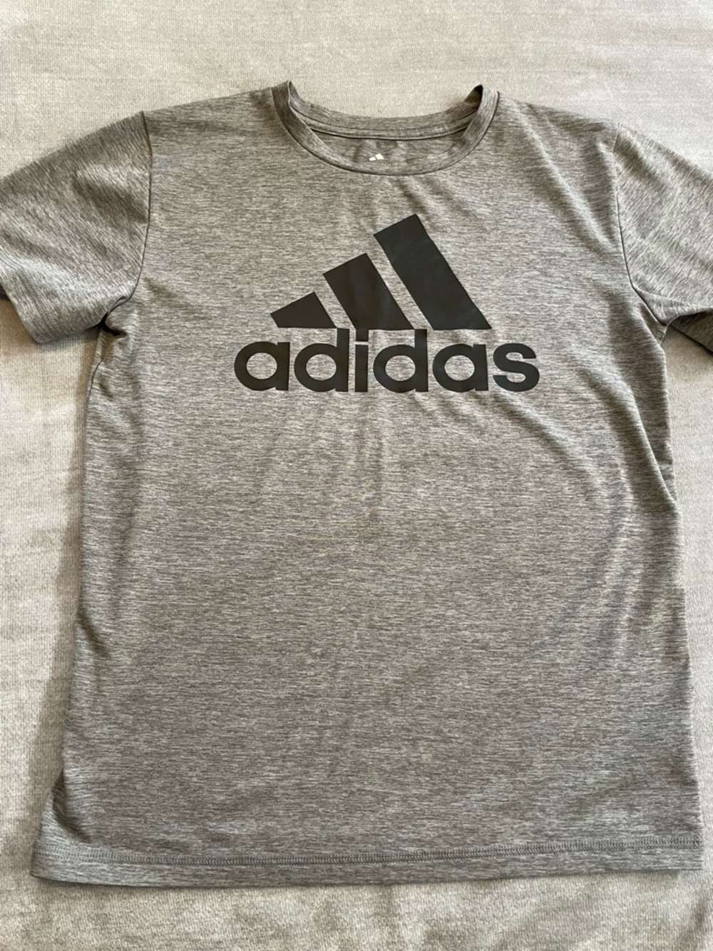 adidas Kids Grey Tee with Black Logo